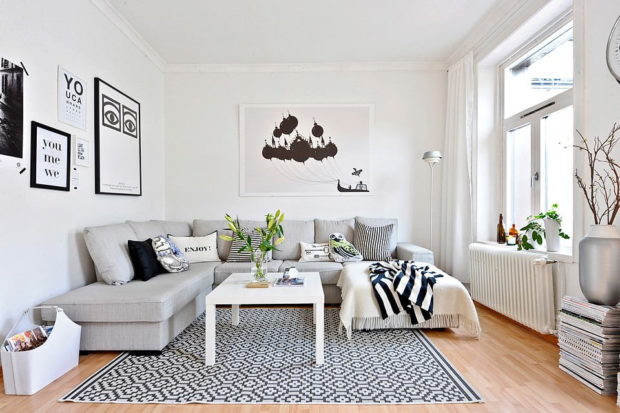 Skandinavisk stil i det indre av en leilighet og et hus: 9 tips for organisering + foto
