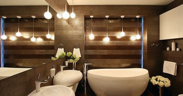 9 tips for belysning av badet: design, valg av inventar