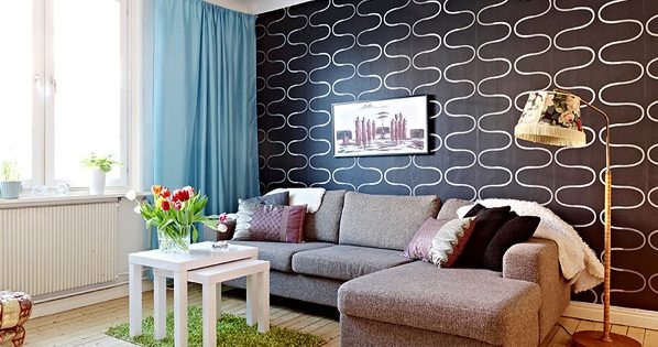 Svart tapet på veggen i interiøret: 6 designtips
